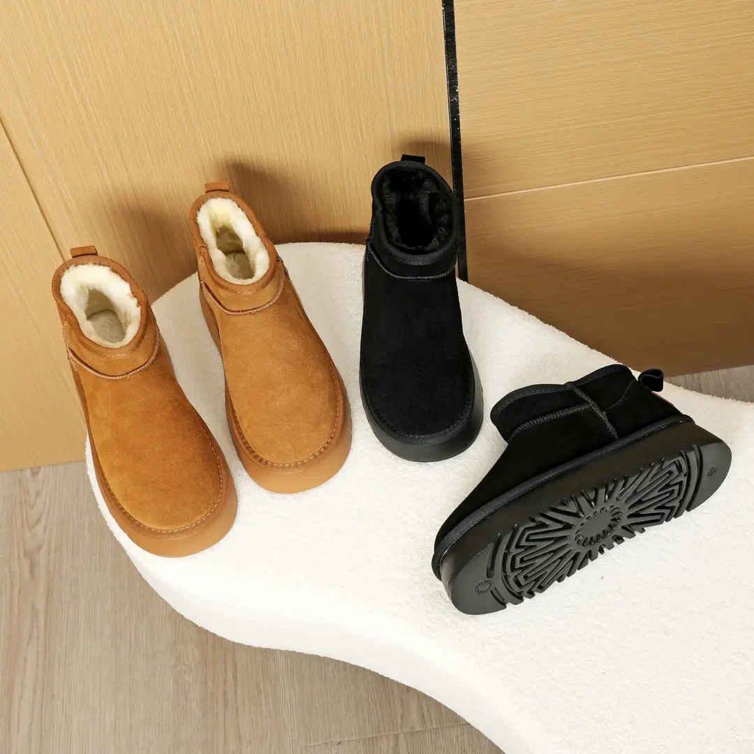 老彭专属雪地靴女冬季新款加绒加厚增高保暖短靴