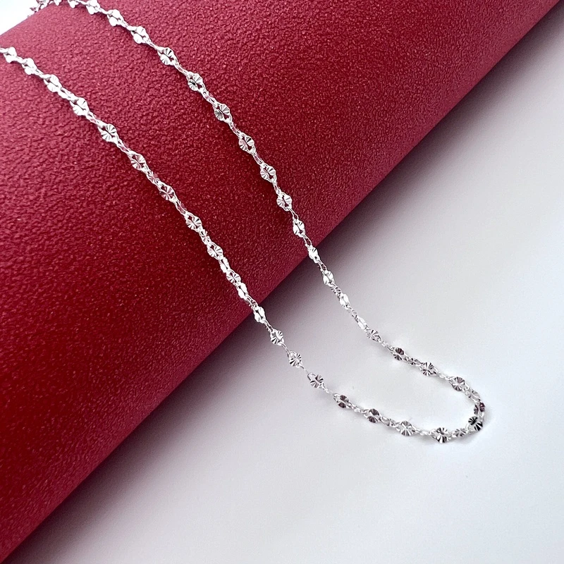 链子足银 【雪花链】足银9999纯银项链45厘米1.6克素款