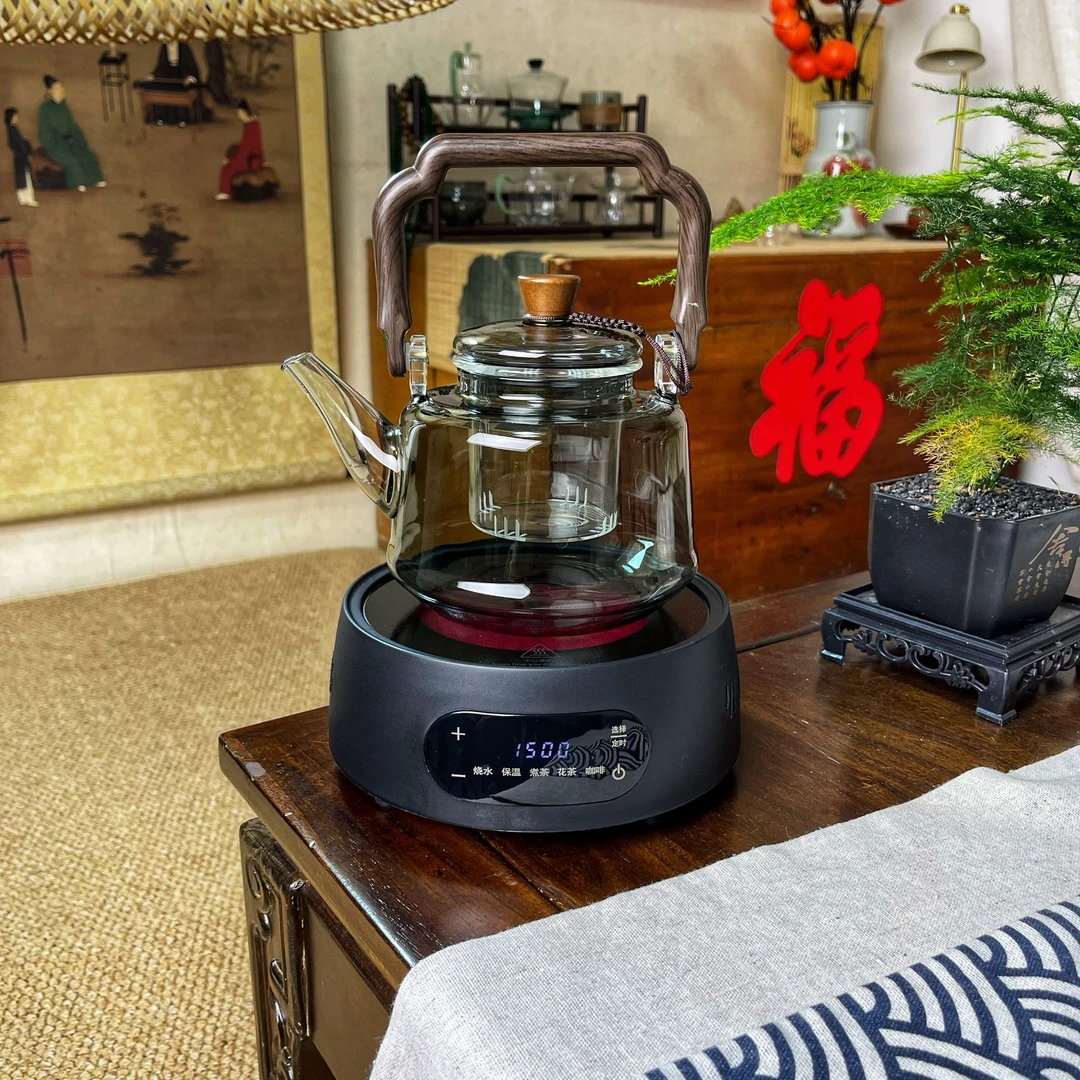 洛洋玥纳斯家用玻璃提梁壶电陶炉煮茶器耐高温烧水壶