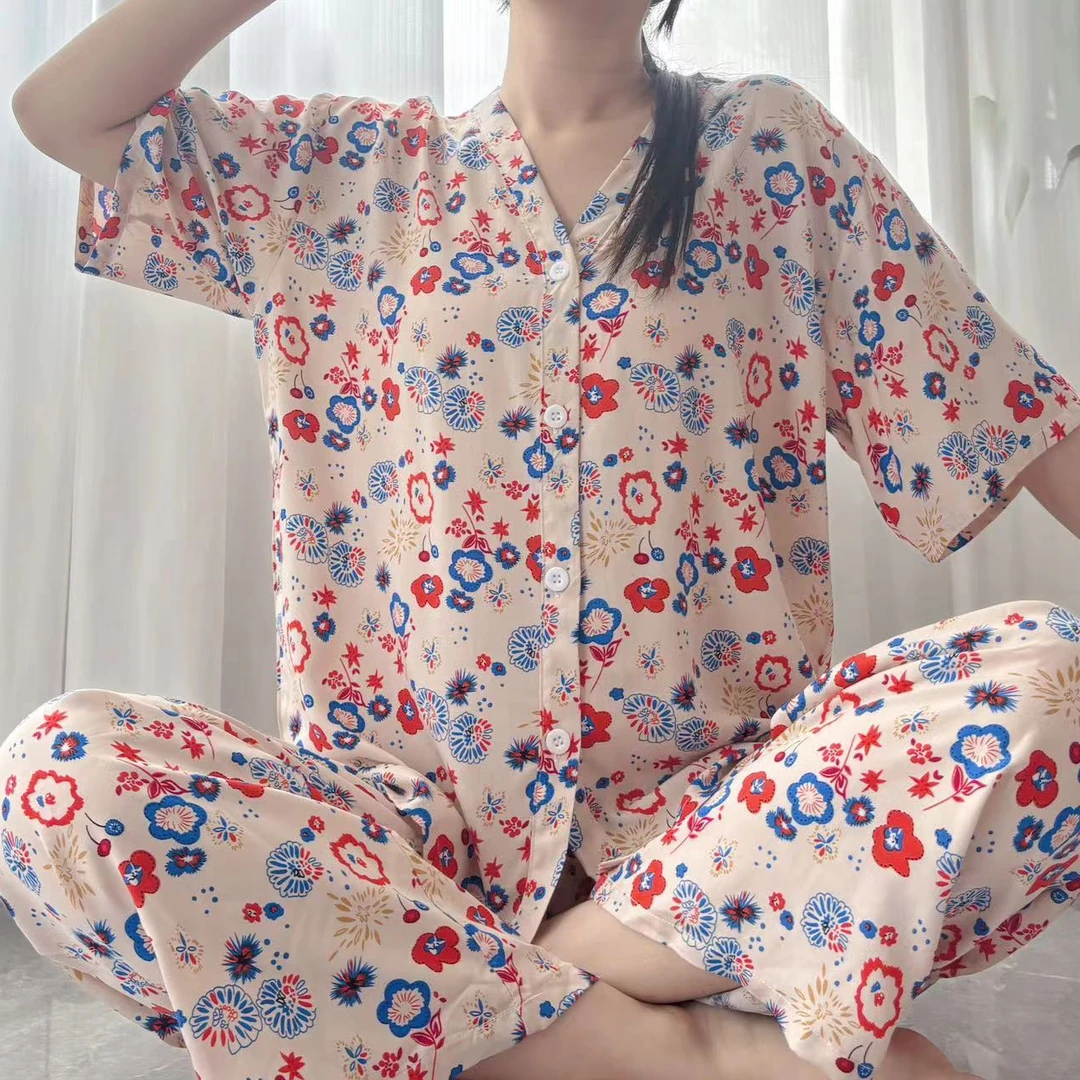 【巴黎秋场】 2024新薄款睡衣透气宽松韩版夏季透气排汗家居服