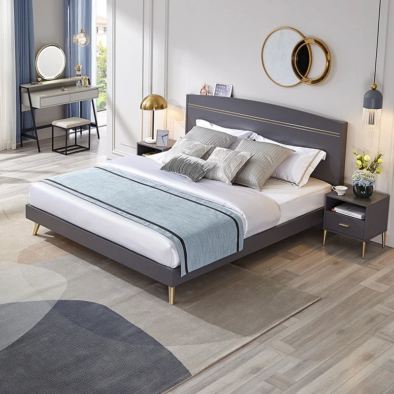 【捡漏价】全友家居现代轻奢鎏金元素床头置物卧室双人床DC6801