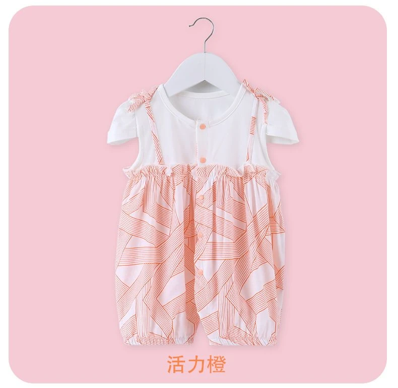 婴幼儿女宝宝夏季连体衣服夏纯棉新生初生儿薄款短袖0-3-18个月
