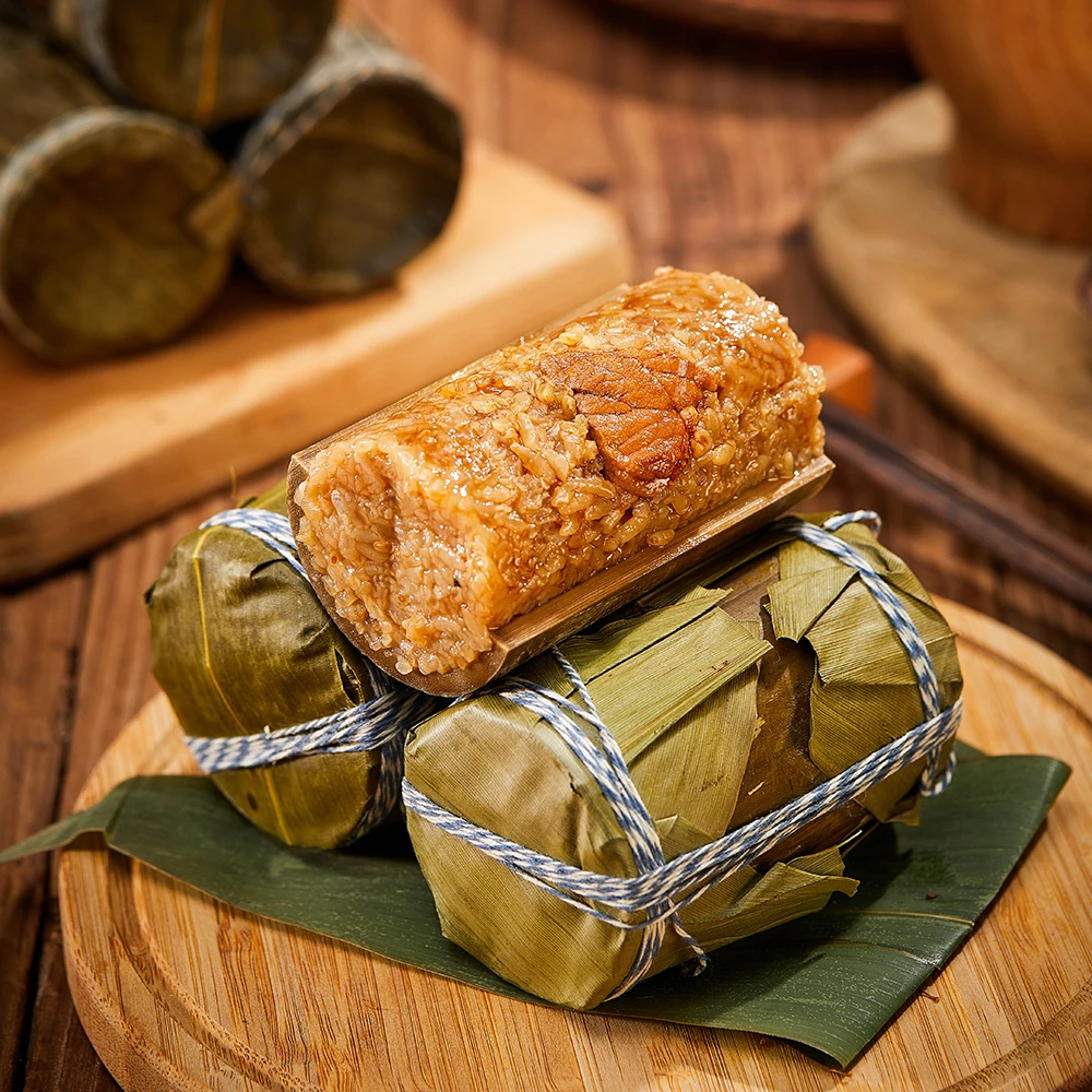 竹筒粽子肉粽蛋黄早餐速食品真空端午节粽子