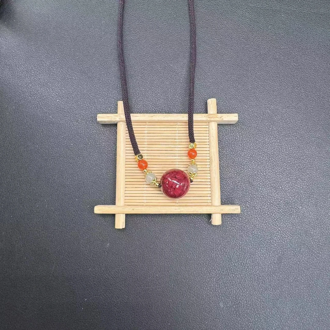 天然辰砂耀华珠宝朱砂晶体砂转运珠项链多样性发货拍一发一