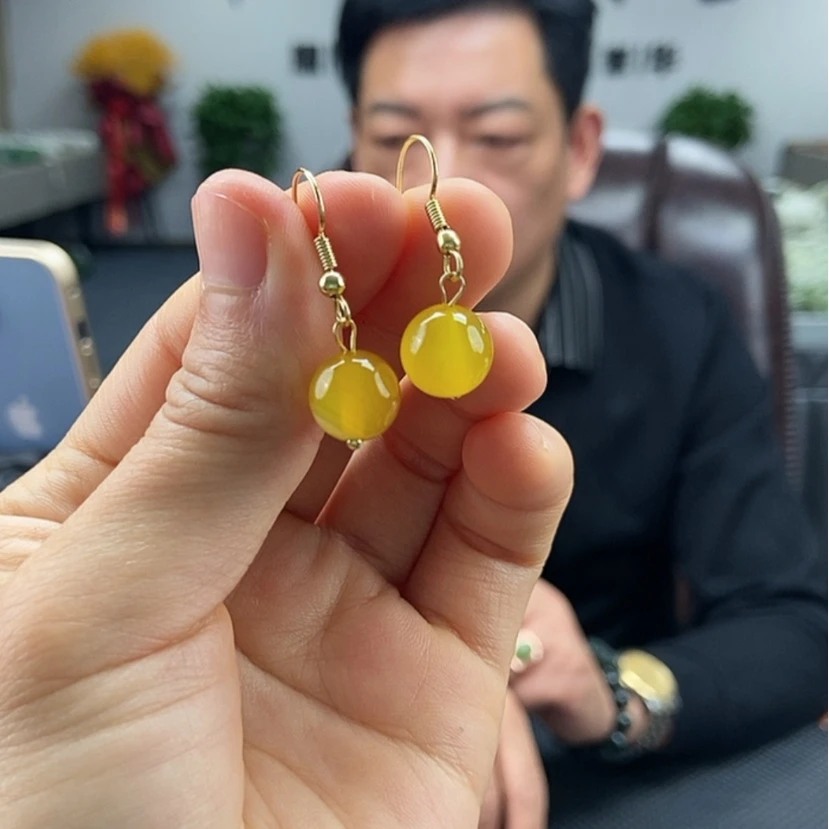 【闪购商品】玛瑙/玉髓耳饰颜色多样性发货拍一发一未镶嵌