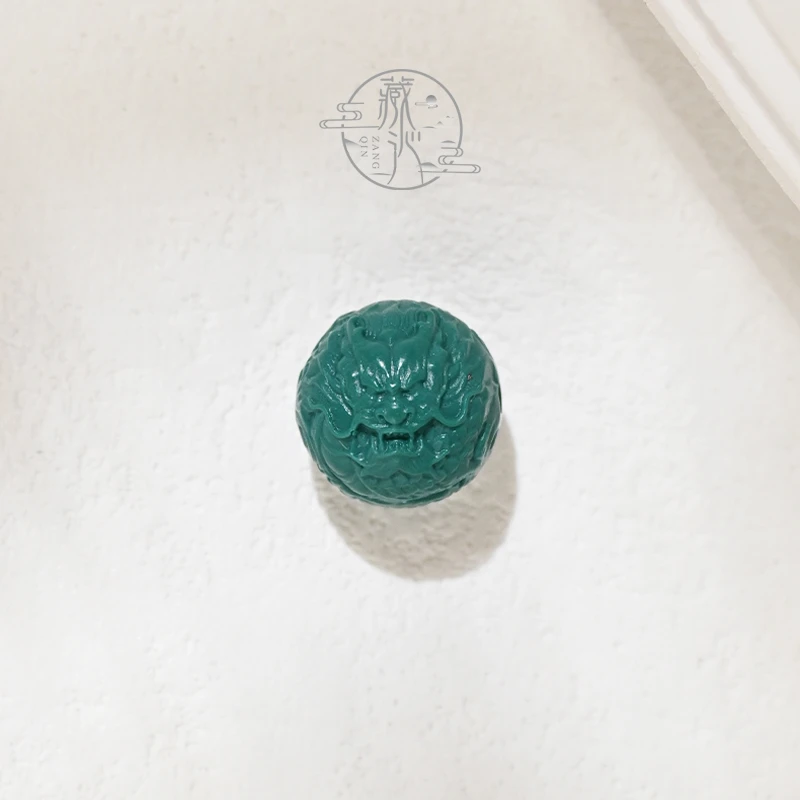 12MM科技松精工雕刻龙珠圆珠文玩星月手串配饰顶珠隔珠配珠散珠子