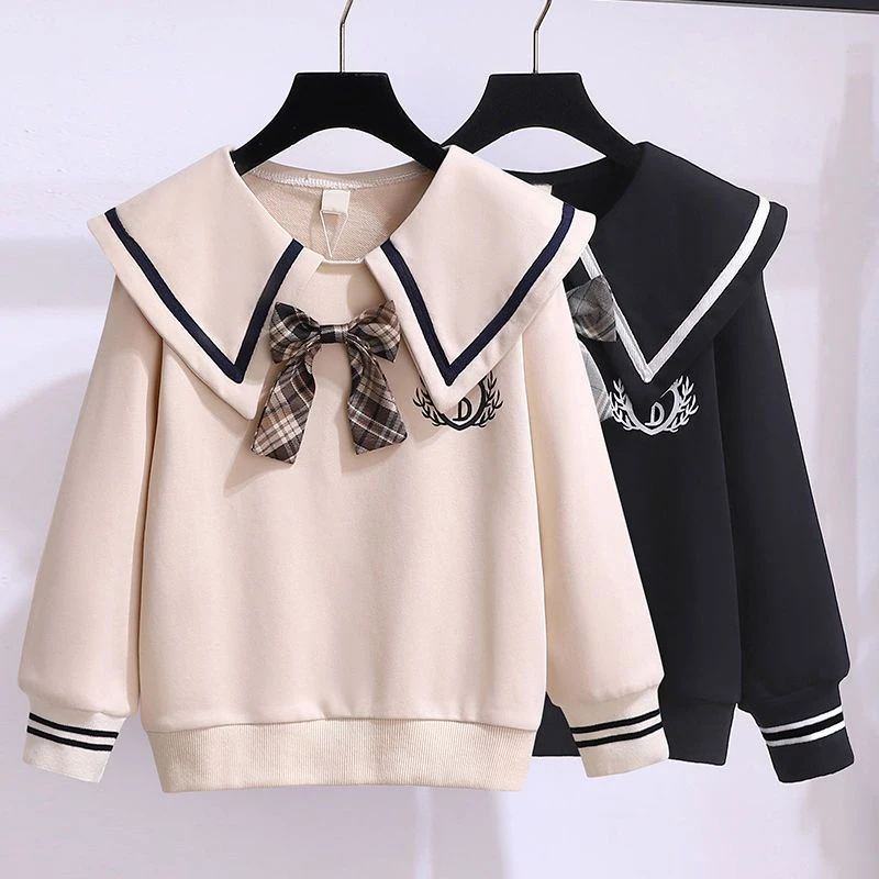 女童卫衣春秋冬装新款网红衣服洋气学院中大儿童女孩加绒