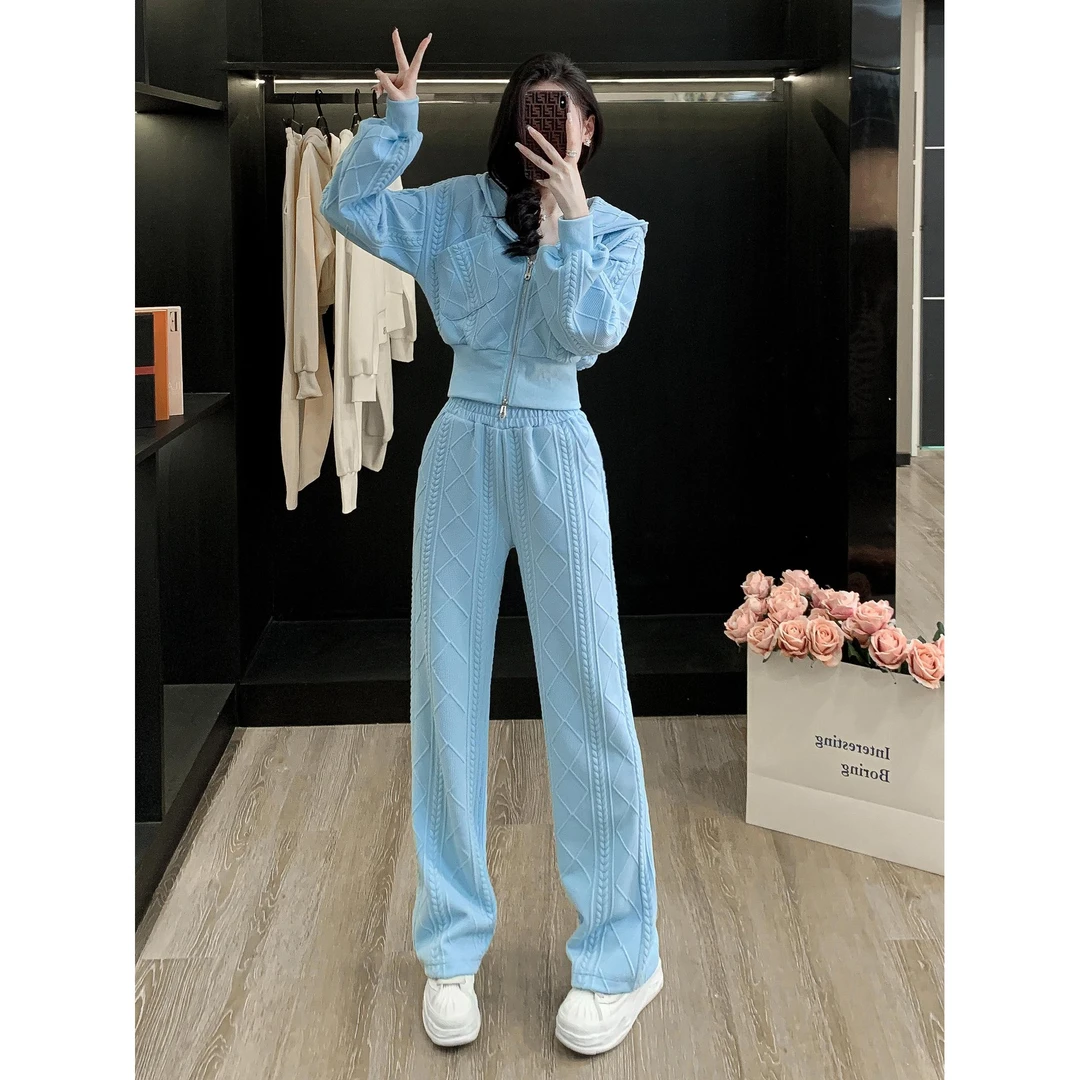 高端时尚炸街运动休闲套装女春秋2024新款洋气开衫卫衣气质两件套