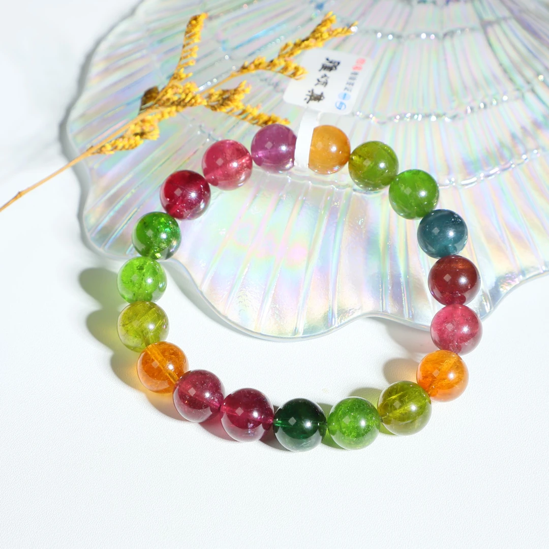 雅颂集天然碧玺G2398单圈女款精美手串时尚10m+颜色微差素圈百搭