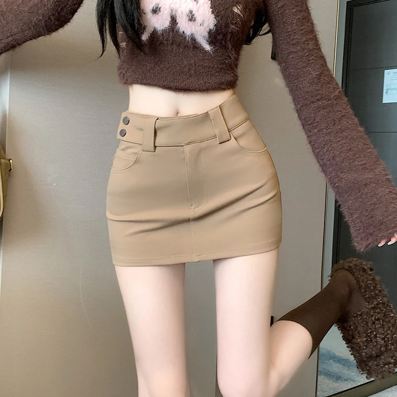 西装半身裙女秋季2025年新款弹力包臀裙高腰a字短裙防走光