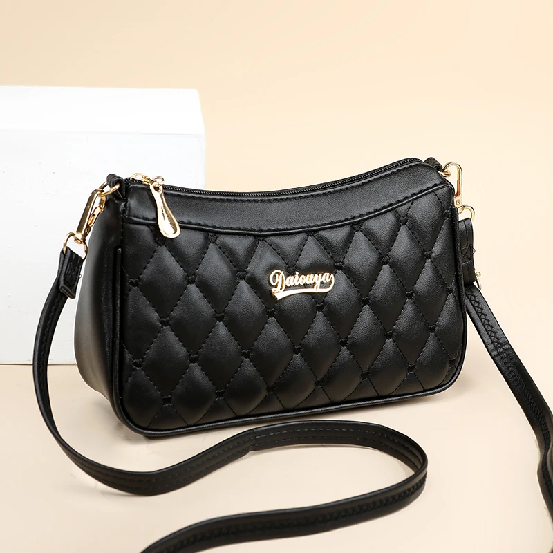 包包女2023新款菱格中年妈妈斜挎包大容量手机零钱单肩包百搭小包