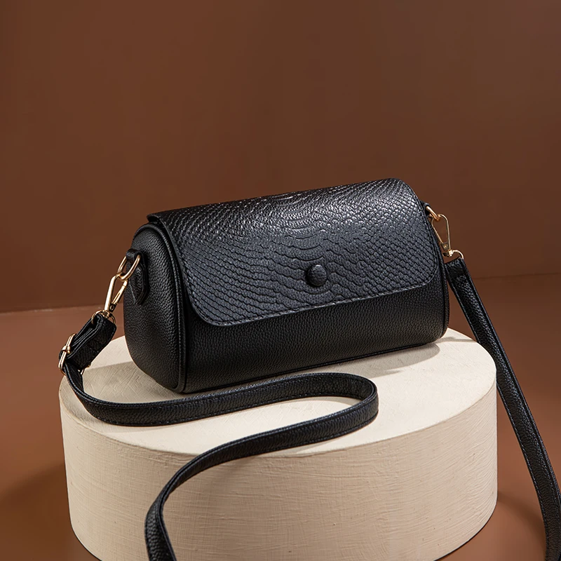 2023新款女包马卡龙女单肩斜挎包时尚百搭圆筒包潮流波士顿包包