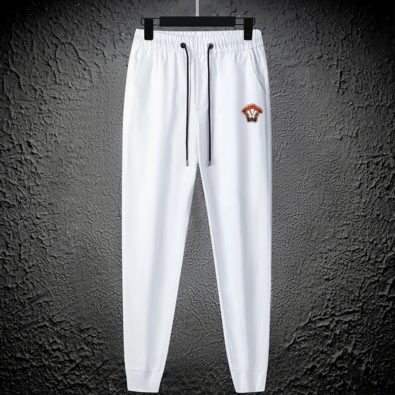 美杜莎VERSAC潮牌烫钻休闲裤男夏季透气长裤卫裤束脚裤薄款运动裤