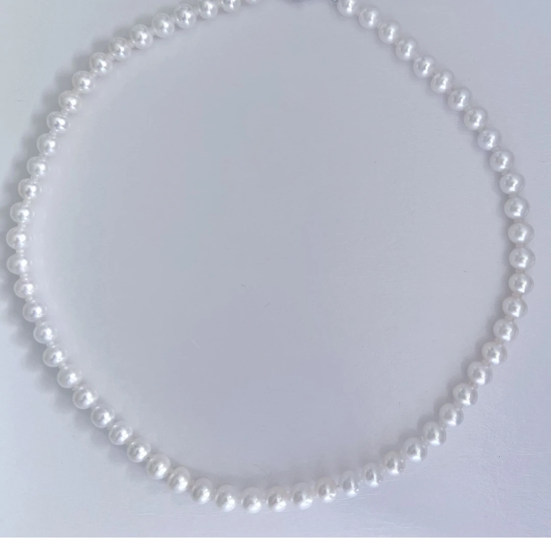 【冰哥推荐】天然淡水珍珠带大证强光精致气质7-8mm项链