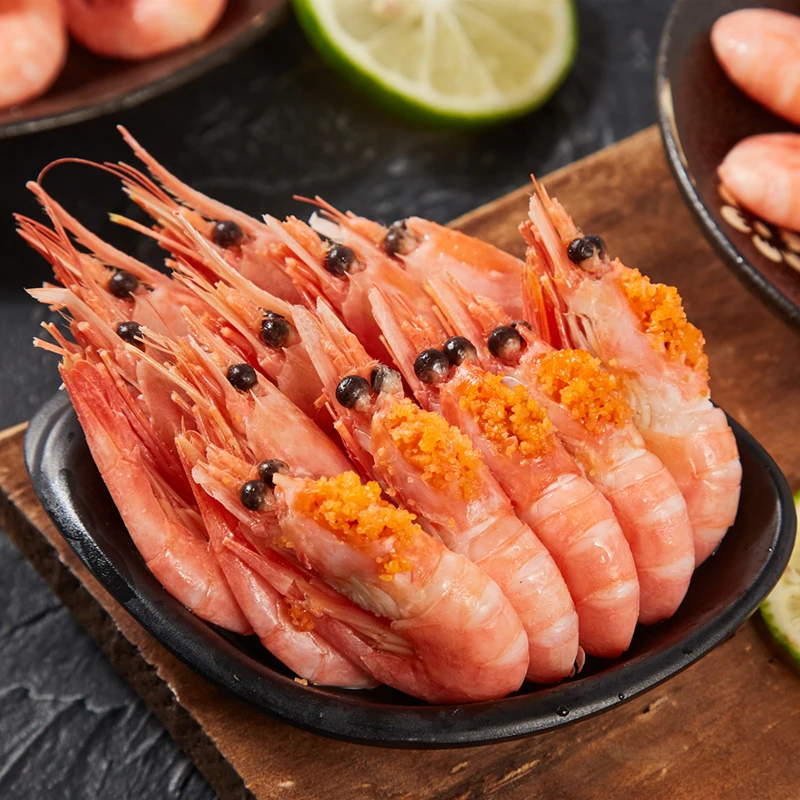 北极虾90/130规格头籽虾冷冻天下3斤净重