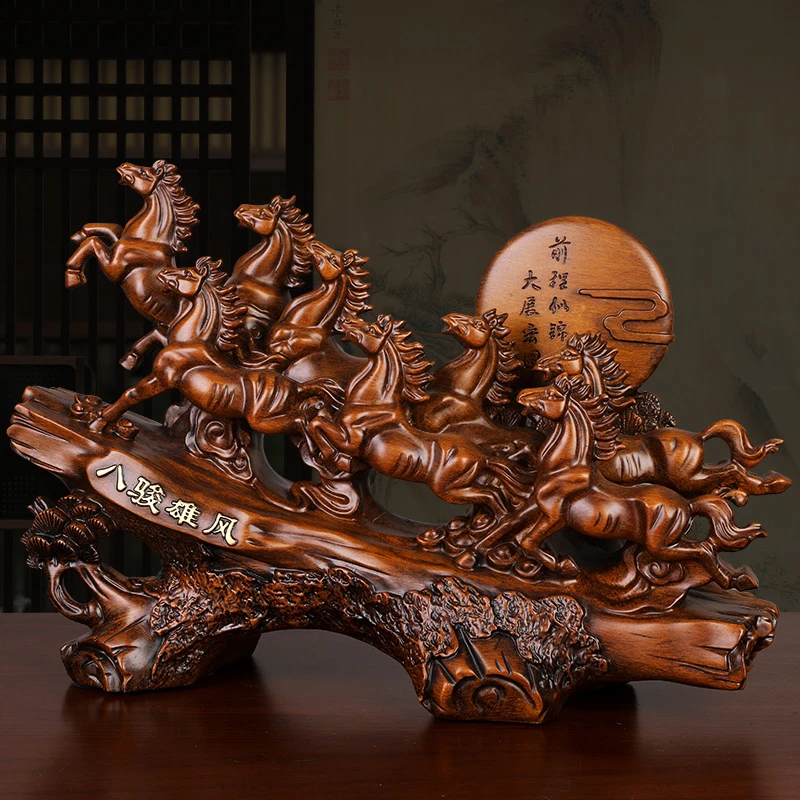 马摆件八骏雄风摆件电视柜客厅玄关摆件开业送礼乔迁办公室装饰品