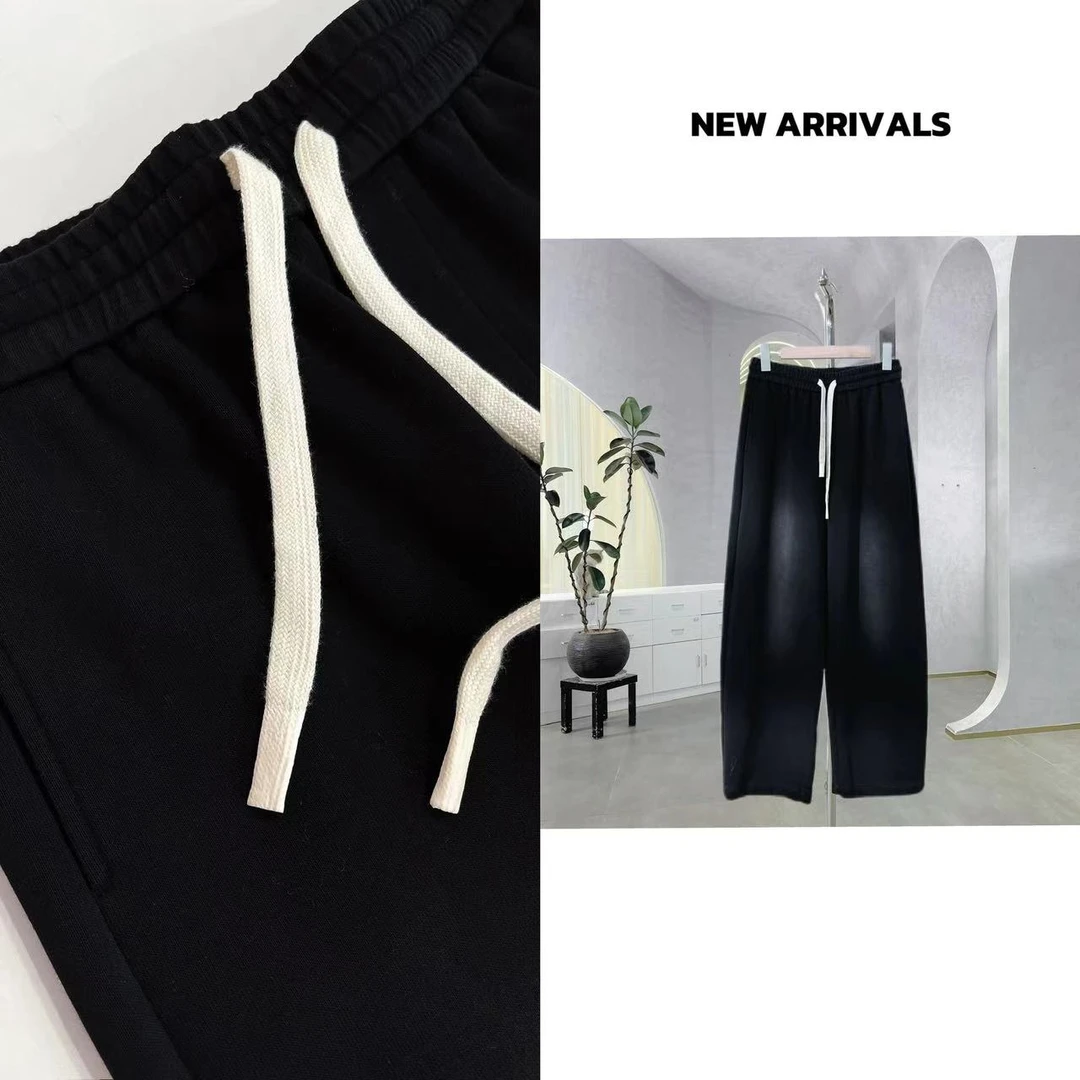 【24新款】秋季新款松紧腰头带口袋简约休闲长裤 G1093