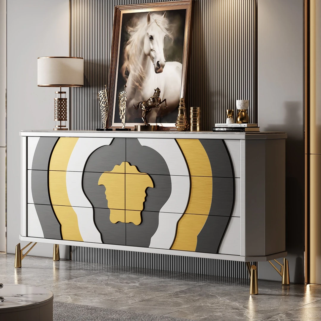 意式轻奢隔断玄关柜家用大容量餐边柜门厅隔断客厅收纳柜超薄斗柜