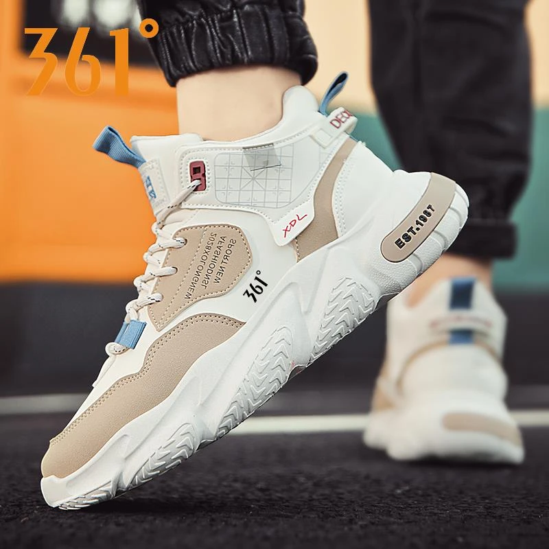 361°男鞋2023新款秋冬高帮运动休闲篮球跑步鞋青少年百搭老爹潮