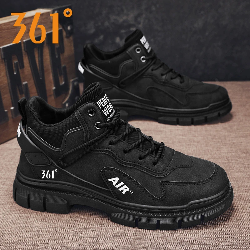 361°度男鞋2023秋冬高帮百搭休闲韩版运动跑步防滑增高马丁潮鞋