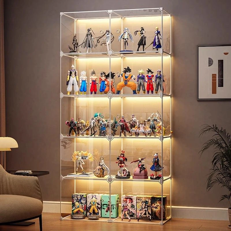 手办展示柜乐高展示架透明模型玩具置物架大容量收纳陈列柜子