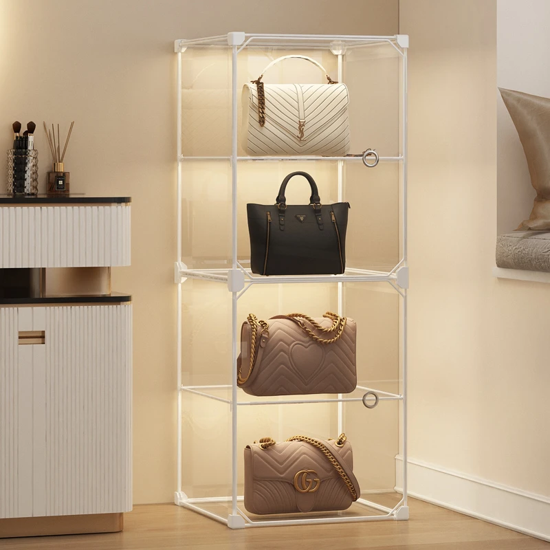 Coleshome/蔻丝包包收纳神器家用落地透明收纳柜装小包展示盒