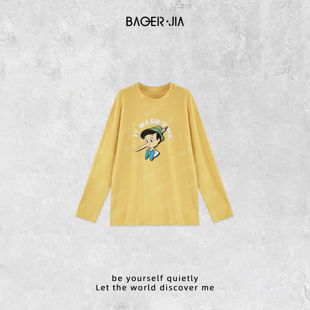 17-宝儿家含幂BL72024410秋冬穿搭新款百搭卡通印花宽松长袖上衣