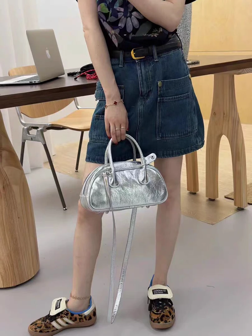 复古工装牛仔半身裙