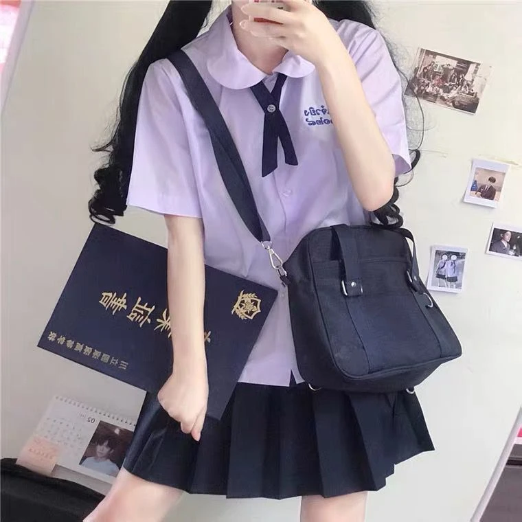 jK制服女学院风衬衫裙子泰国泰式校服全套高中生毕业班服套装
