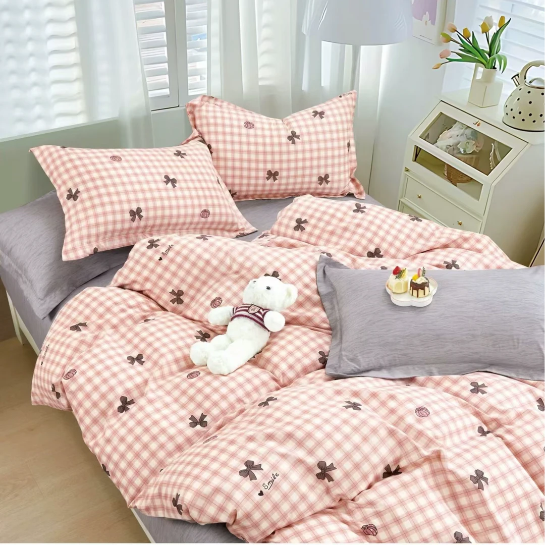 【A类斜纹水洗棉四件套】新疆发货保暖床上轻奢款清新亲肤宿舍家用