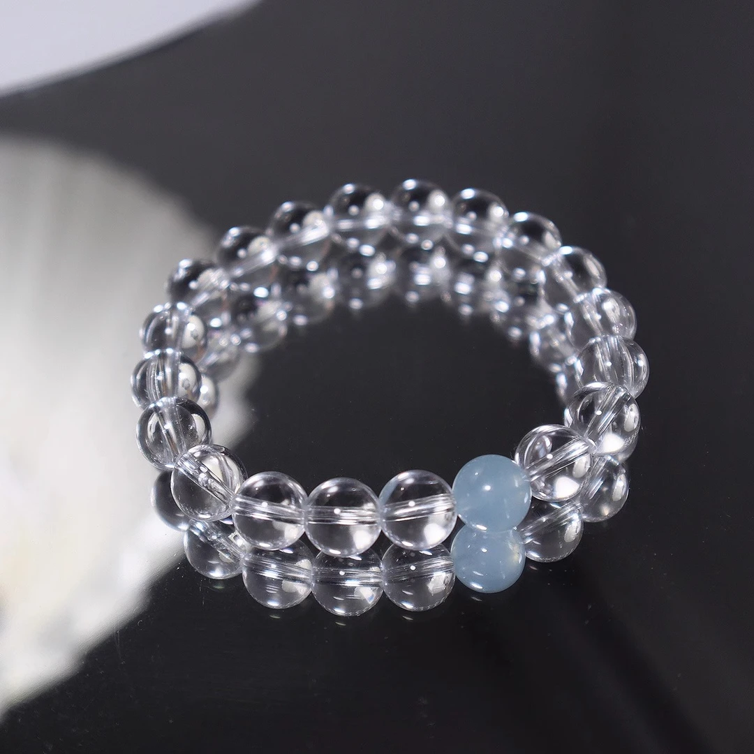 【白昼】天然海蓝宝白水晶小清新手链弹力绳夏季手串女闺蜜礼物