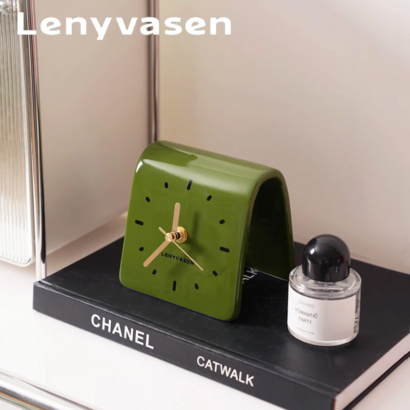 陶瓷台面时钟静音家用客厅卧室床头装饰座钟高颜值创意摆件