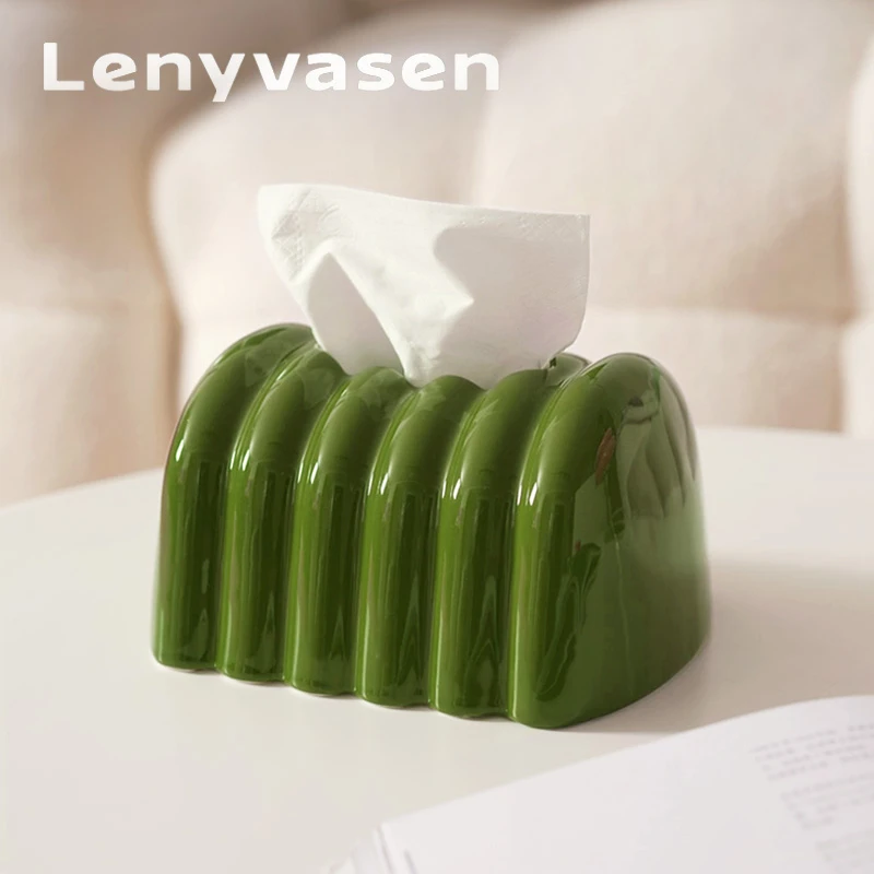 巧克力陶瓷纸巾盒简约创意桌面摆件客厅装饰抽纸盒餐巾纸收纳盒