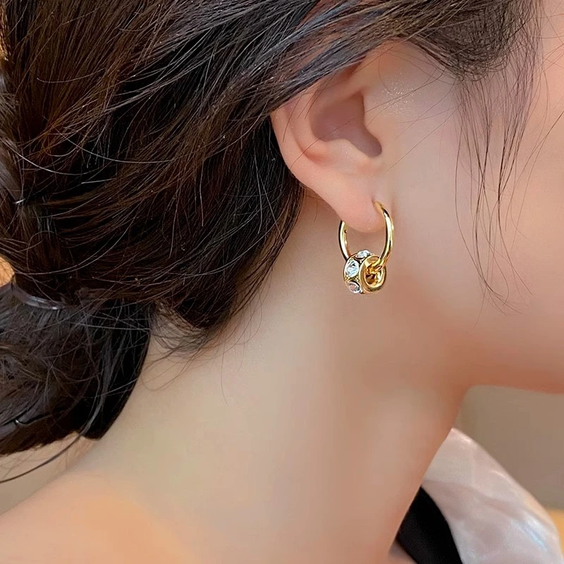 铜合金耳饰 B小耳圈两戴耳环耳饰复古港风气质百搭女N0799