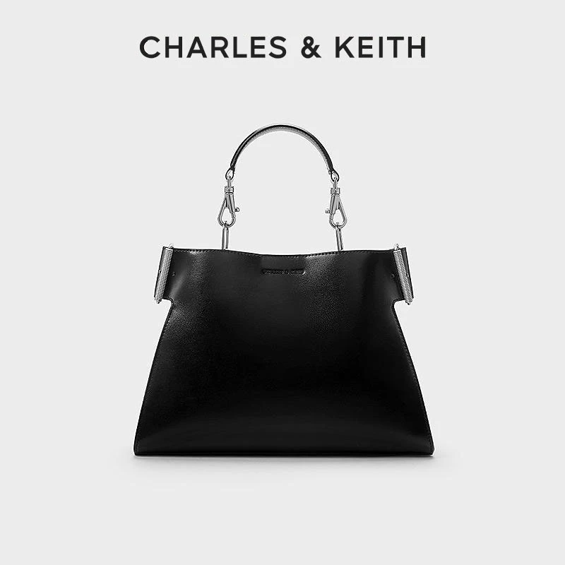 CHARLES&KEITH气质轻奢复古梯形凯莉单肩斜挎包{大号}50681126