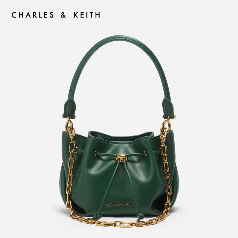 CHARLES & KEITH【会员专享】链条单肩斜挎水桶包女【原】50151283