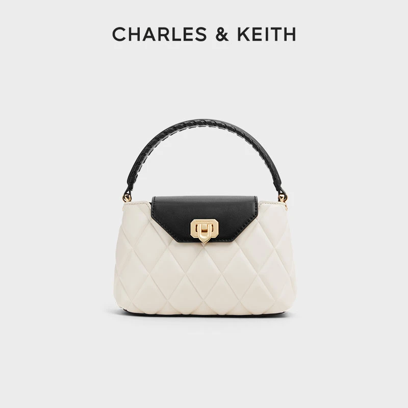 CHARLES & KEITH经典凯莉包菱格链条包50782379