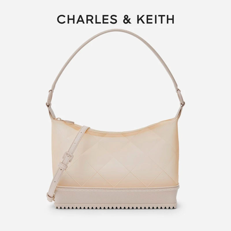 CHARLES&KEITH高级果冻大容量鞋底饰单肩包流浪包原20781606