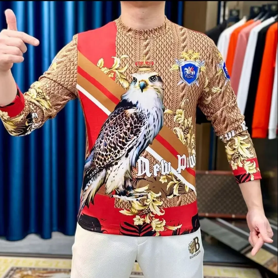 【潮流欧货男装】秋冬季新款男士时尚百搭圆领卫衣长袖印花打底衫