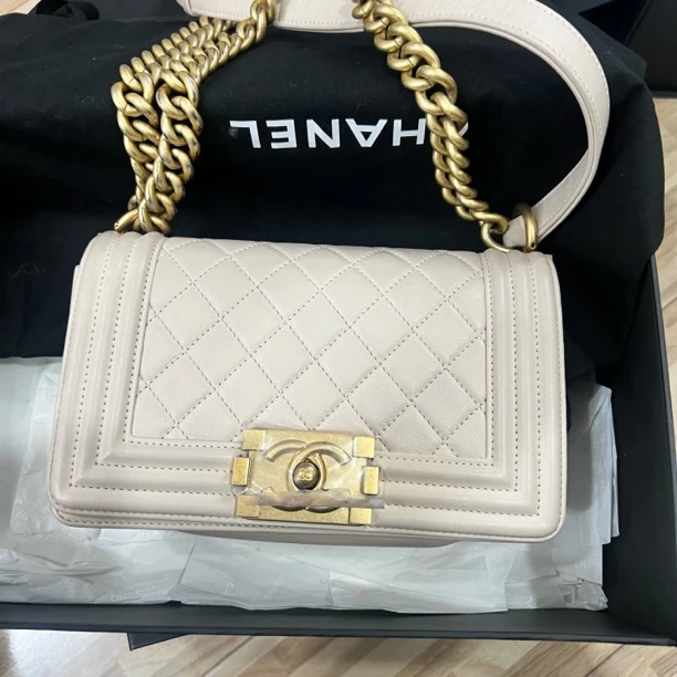 95新 Chanel/香奈儿 /BA082/Leboy小号粉色链条包