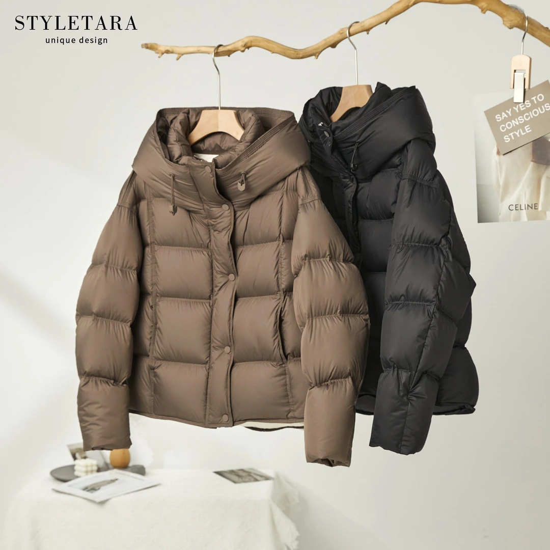 *冬季女士短款连帽羽绒服12102