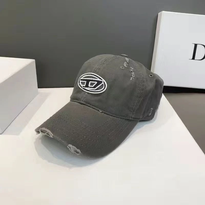 网红同款鸭舌帽子女做旧破洞D 字母韩版百搭休闲情侣帽男女同款帽