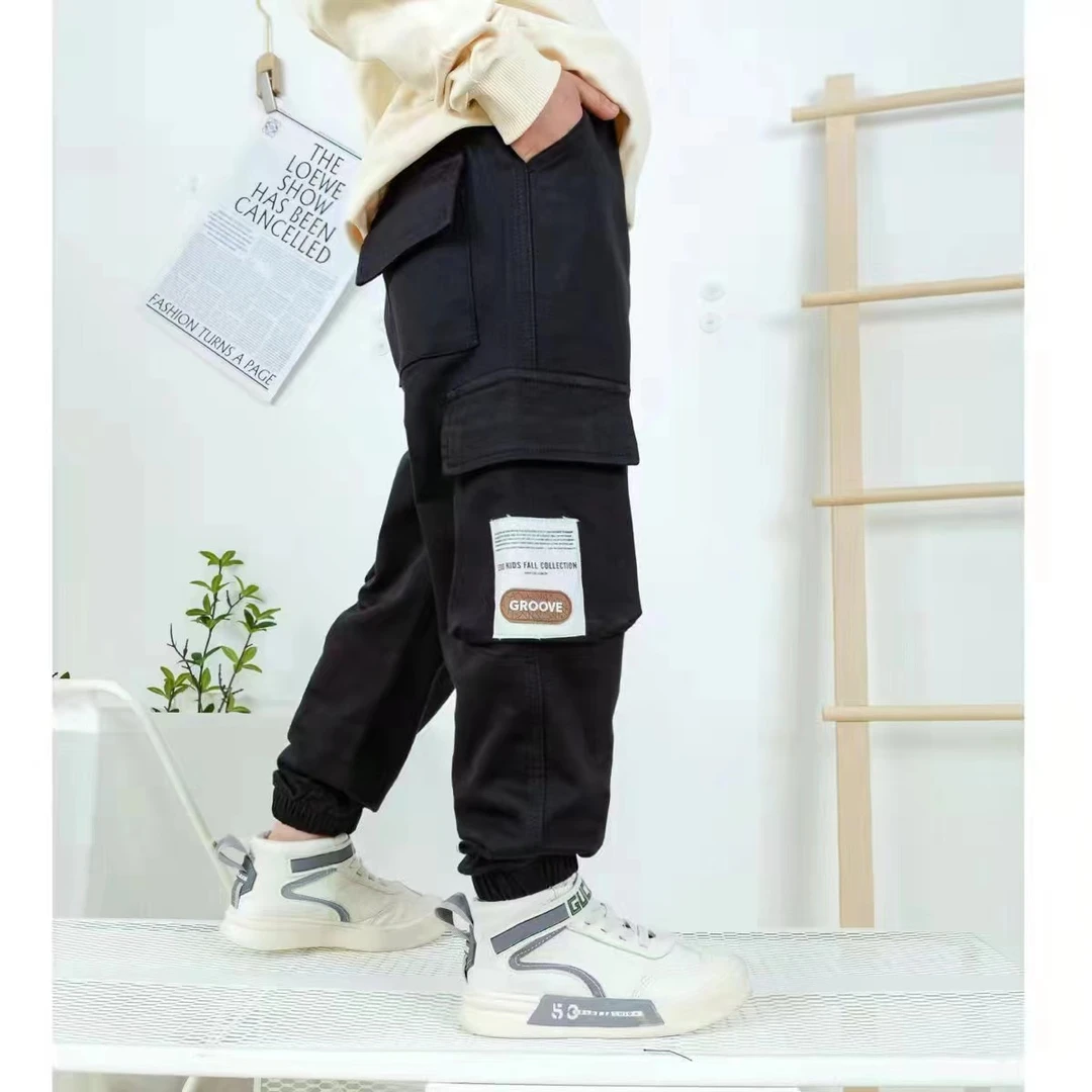 （现货）中大童高棉六袋春秋时尚工装裤#202208