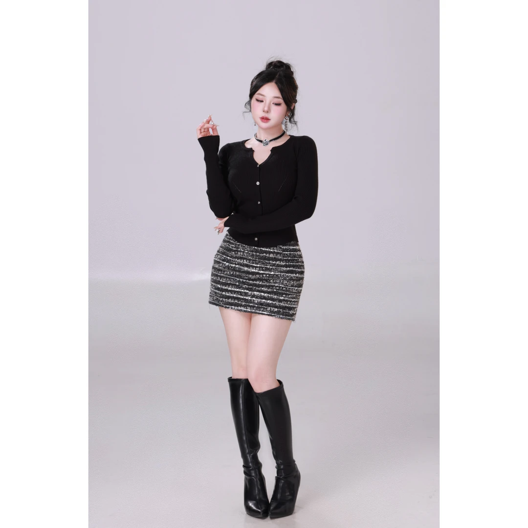 MengFairy 【基础欲感】纯欲温柔百搭修身长袖毛织上衣3973M雅丹