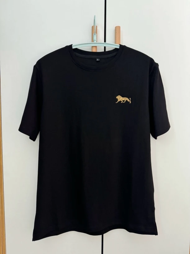 美狮短袖美高梅短袖狮子刺绣短袖T恤男夏季新款宽松休闲半袖狮王