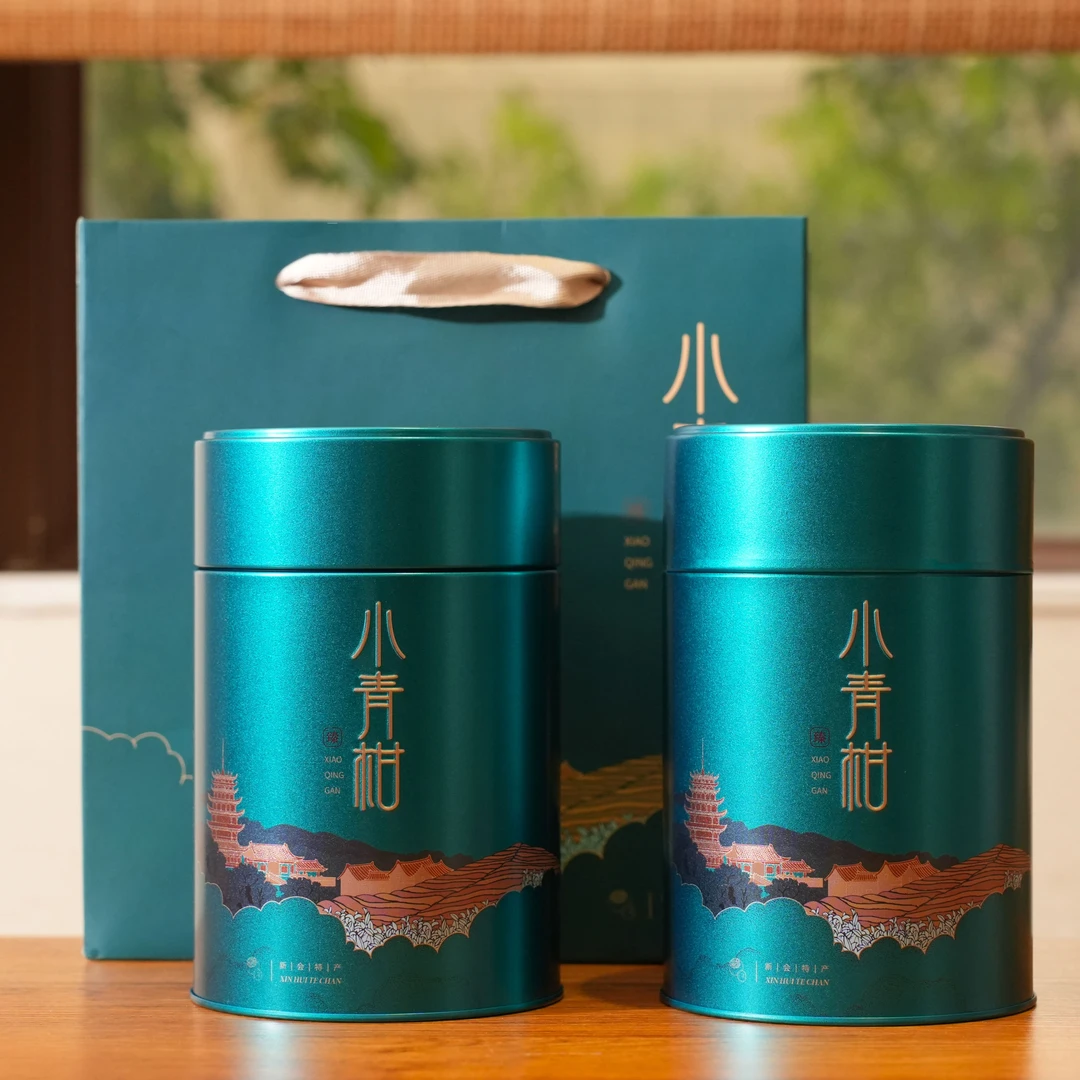 新会海贝小青柑  12年宫廷普洱|22年新会海贝陈皮日晒干仓大暑茶