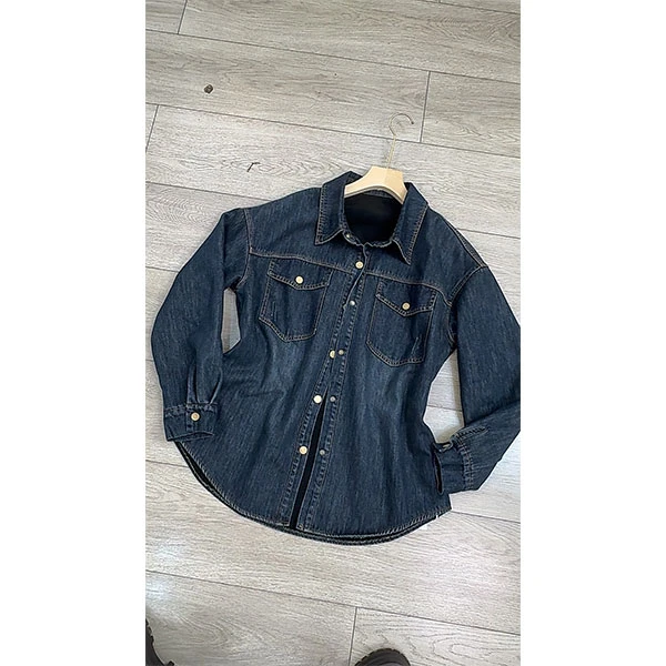 冬款加厚绒深色时尚牛仔衬衫