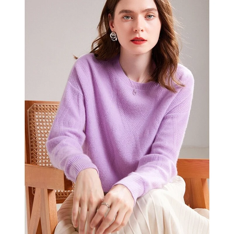 就要靓一点~阿拉山宝宝绒宽松套头羊绒衫外穿毛衣女