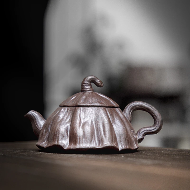 老岩泥莲蓬仿生壶全手工莲子茶壶瓷原矿创意单壶家用复古泡茶神器