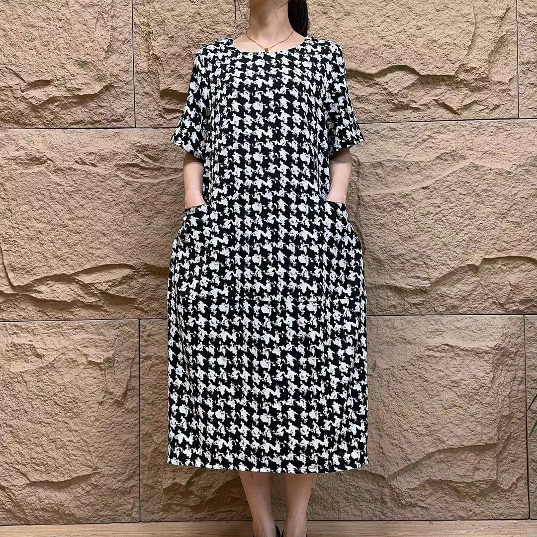 8573-8575春季新款遮肉显瘦碎花时尚休闲气质透气女装连衣裙